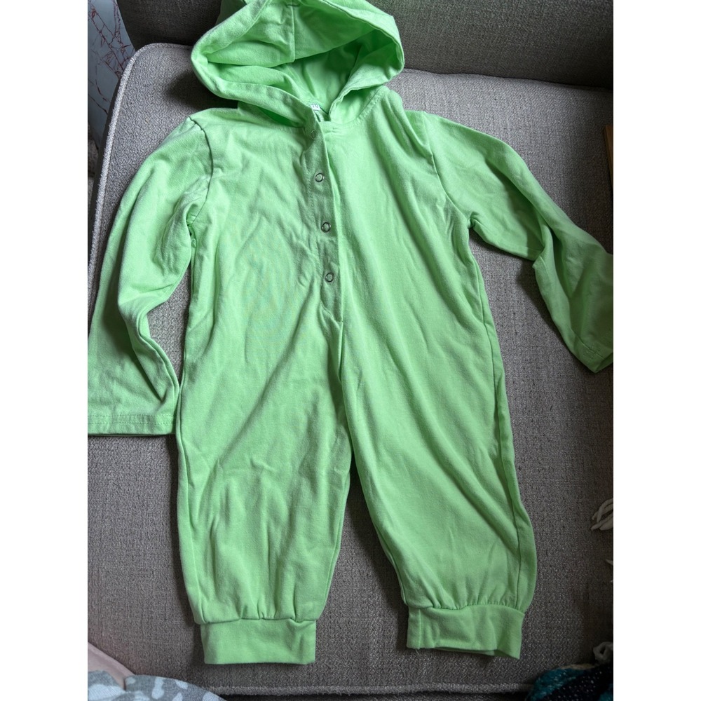 Green Dinosaur Hooded Romper Kids Long Sleeve Snap Front Spike
